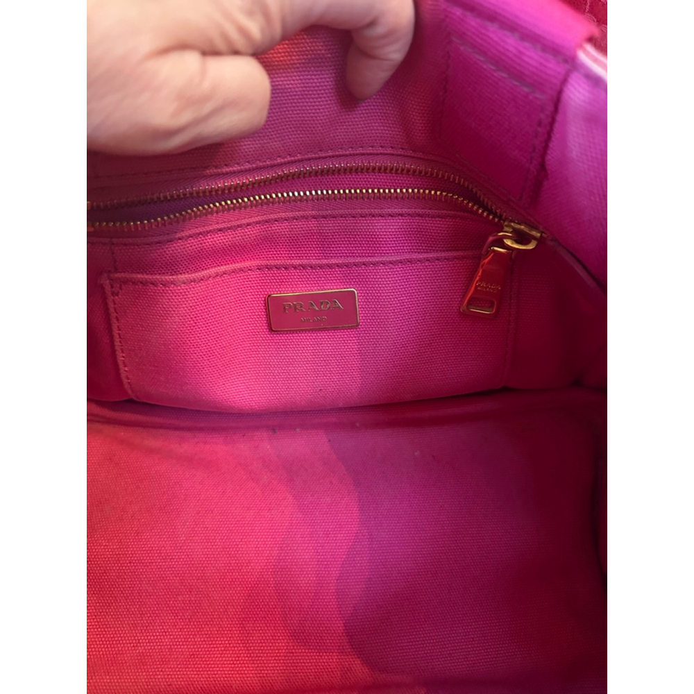 Prada Pink Canvas Canapa Small Tote Bag - Picture 15 of 15